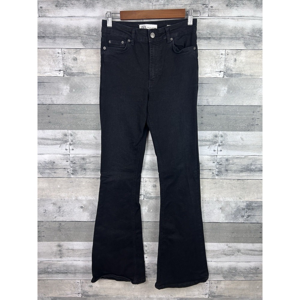 Zara The Skinny Flare Women's Black Jeans 4